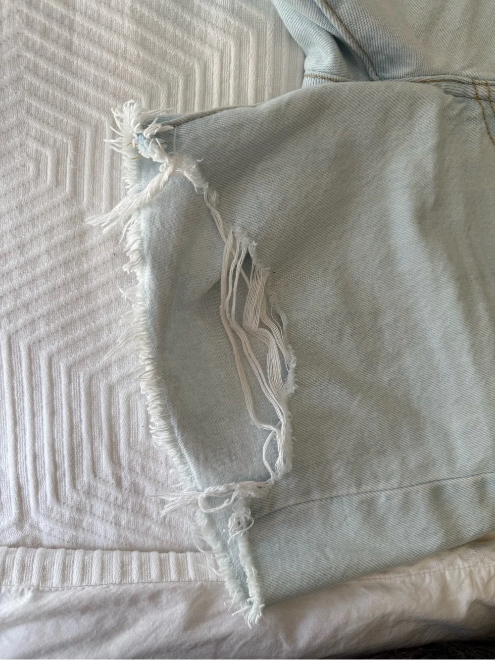 Levi's Light Blue High-Waist Long Denim Shorts